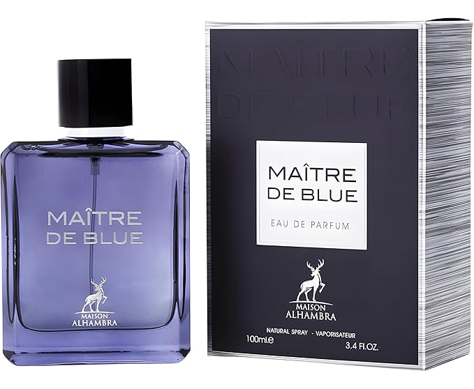 Maison Alhambra Maitre De Blue Eau De Parfum Spray for Men, 3.4 Ounce